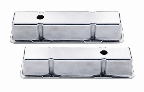 Mr. Gasket 6854 Valve Cover, Tall, Baffled, Breather Hole, Cast Aluminum, Polished, Small Block Chevy, Kit