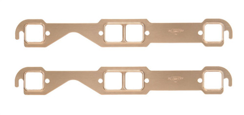 Mr. Gasket 7151MRG Exhaust Manifold / Header Gasket, Copperseal, 1.450 x 1.480 in Rectangle Port, Copper, Small Block Chevy, Pair