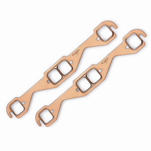 Mr. Gasket 7153 Exhaust Manifold / Header Gasket, Copperseal, 1.450 x 1.550 in Rectangle Port, Copper, Small Block Chevy, Pair