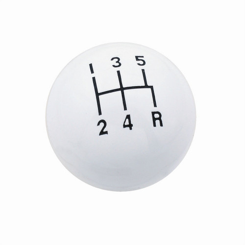 Mr. Gasket 9619 Shifter Knob, Classic, 3/8-20 in Thread, Plastic, White, 5 Speed, Universal, Each