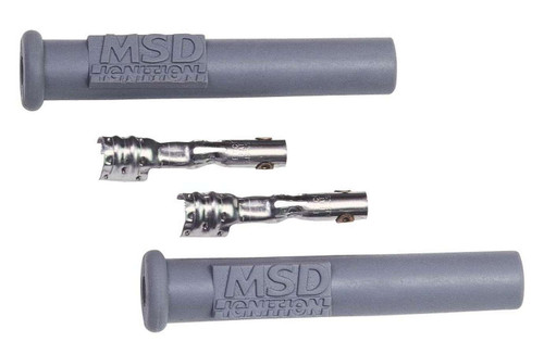MSD Ignition 3301 Boot / Terminal Kit, Spark Plug, 8.5 mm, Gray, Straight, Pair