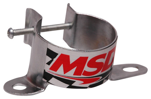MSD Ignition 82131 Ignition Coil Bracket, Canister Style, Steel, Polished, Up to 2.25 in Diameter Coils, Vertical, Universal, Each