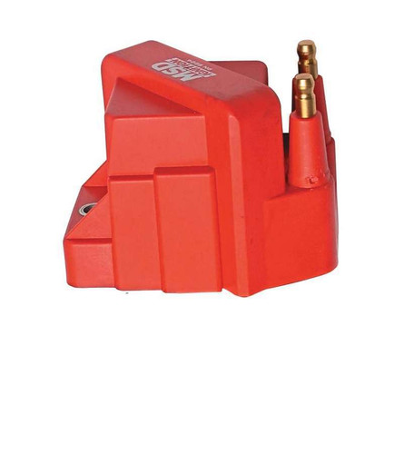 MSD Ignition 8224 Ignition Coil Pack, Blaster OEM, 0.350 ohm, Male HEI, 40000V, Red, Buick V6, Each