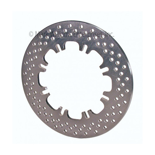 Mark Williams 71010 Brake Rotor, Diver / Passenger Side, Drilled, 11.75 in OD, 0.375 in Thick, Wheel Hat Required, Steel, Natural, Each