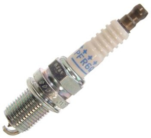 NGK PFR6Q Spark Plug, NGK Laser Platinum, 14 mm Thread, 0.749 in Reach, Gasket Seat, Stock Number 6458, Resistor, Each
