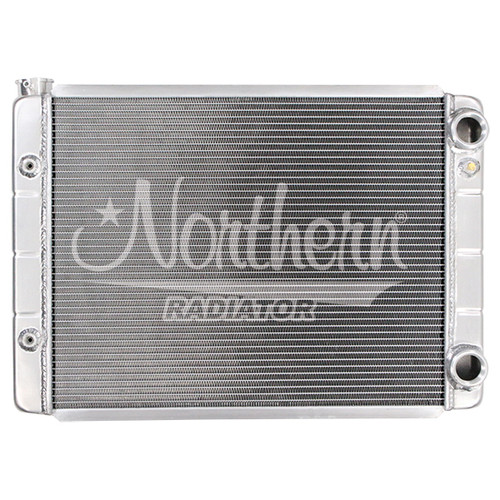 Northern Radiator 204129 Radiator, Dual Pass, 28 in W x 19 in H x 3.125 in D, Passenger Side Inlet / Outlet, Aluminum, Natural, Automatic, GM, Each