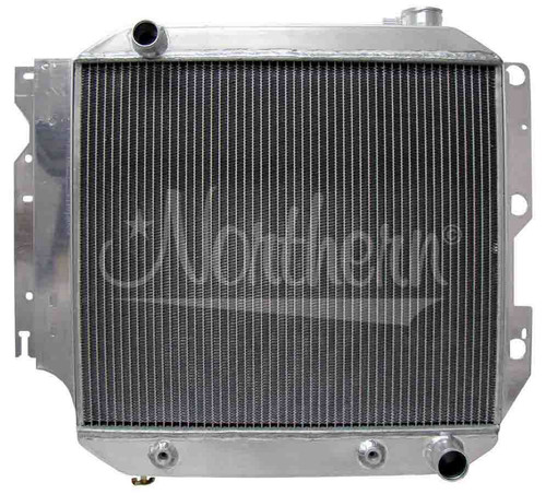 Northern Radiator 205088 Radiator, 21 in W x 21 in H x 3.125 in D, Passenger Side Inlet, Driver Side Outlet, Aluminum, Natural, V8 Conversion, Jeep Wrangler TJ / YJ 1987-2006, Each