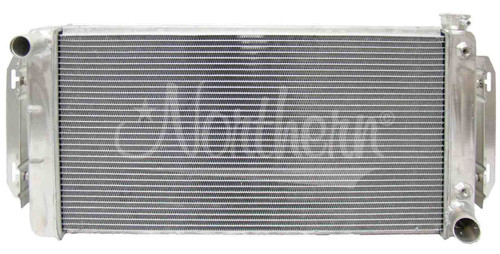 Northern Radiator 205142 Radiator, 36 in W x 16 in H x 3.125 in D, Driver Side Inlet, Passenger Side Outlet, Aluminum, Natural, GM Fullsize Car 1955-57, Each