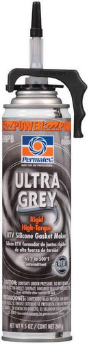 Permatex 85084 Sealant, Ultra Gray, Silicone, 9.50 oz Aerosol, Each