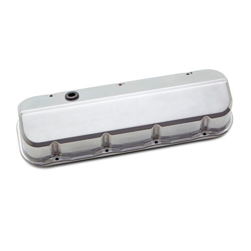 Proform 141-874 Valve Cover, Slant-Edge, Tall, Baffled, Breather Hole, Aluminum, Polished, Big Block Chevy, Pair