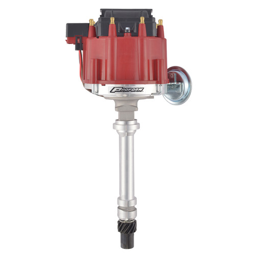 Proform 66941R Distributor, Race, Magnetic Pickup, Vacuum Advance, HEI Style Terminal, Coil Included, Red, Chevy V8, Each