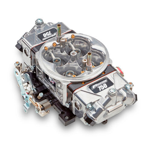 Proform 67200-ALC Carburetor, Race Series Drag Racing, 4-Barrel, 750 CFM, Square Bore, No Choke, Mechanical Secondary, Dual Inlet, Silver / Black, Alcohol, Each
