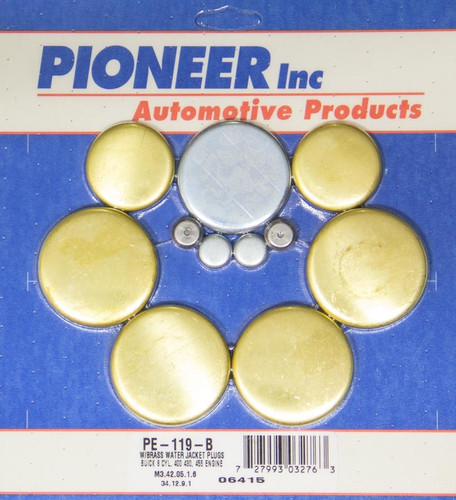 Pioneer PE-119-B Freeze Plug, Complete Engine, Brass, Natural, Big Block Buick, Kit