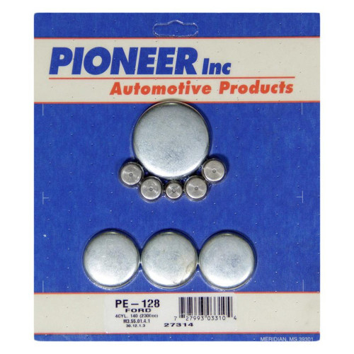 Pioneer PE-128 Freeze Plug, Complete Engine, Steel, Zinc Oxide, Ford 4-Cylinder, Kit