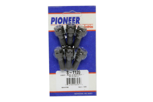 Pioneer S-1120 Pressure Plate Bolt Kit, 3/8-16 in Thread, 1.000 in long, Hex Head, Steel, Black Oxide, Universal, Set of 6