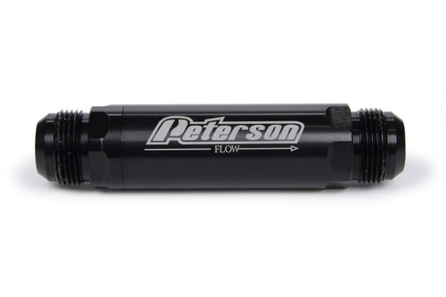 Peterson Fluid 09-0405 Oil Filter, Scavenge, In-Line, Straight, 16 AN Male Inlet, 16 AN Male Outlet, Aluminum, Black Anodized, Each