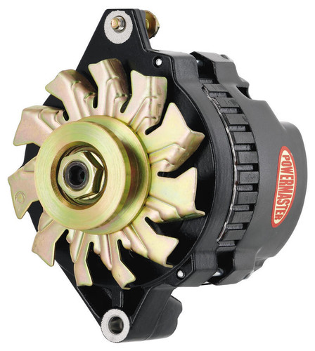 Powermaster 578021 Alternator, CS130, 140 amp, 12V, 1-Wire, Single V-Belt Pulley, Aluminum Case, Black Powder Coat, GM, Each