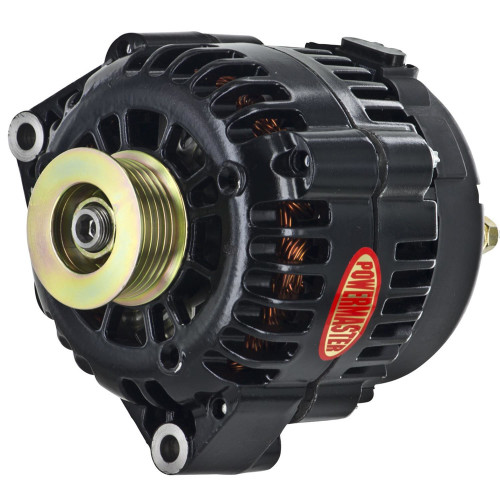 Powermaster 58247 Alternator, AD230, 165 amp, 12V, 1-Wire, 6-Rib Serpentine Pulley, Aluminum Case, Black Powder Coat, GM, Each