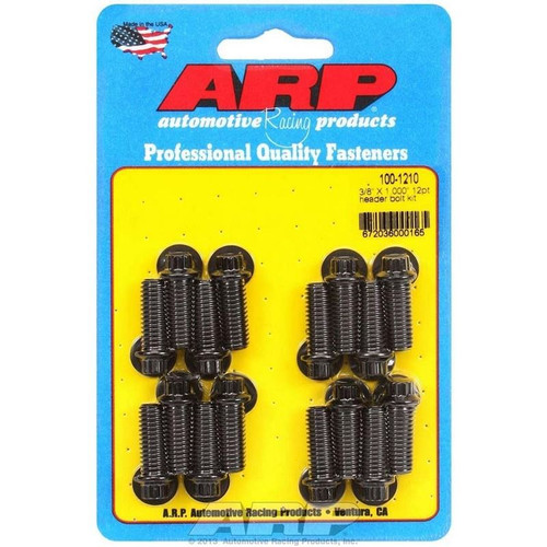 ARP 100-1210 Header Bolts, 3/8-16 in. Thread, 1 in. Long, 12-Point, Chromoly, Set of 16