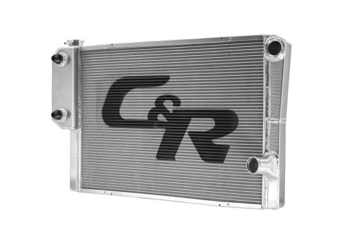 Pwr North America 918-30192 Radiator, 30 in W x 19 in H x 5 in D, Dual Pass, Passenger Side Inlet, Passenger Side Outlet, Aluminum, Natural, Late Model, Each