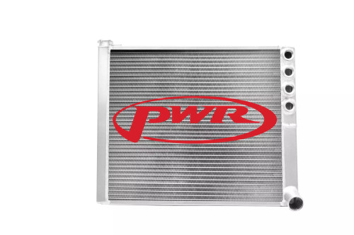 Pwr North America 943-20175 Radiator, Sprint Cross Flow, 20-1/2 in W x 17 in H x 1-3/4 in D, Passenger Side Inlet, Passenger Side Outlet, Aluminum, Natural, Sprint Car, Each