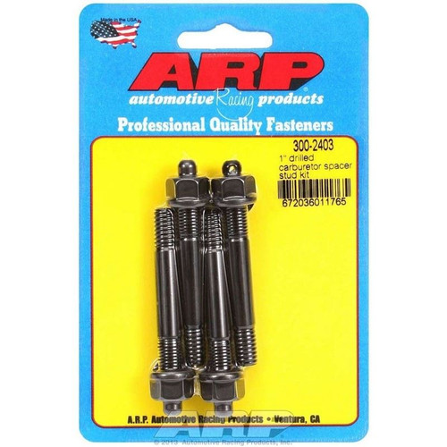 ARP 300-2403 Carburetor Studs, 5/16-18/24 in. Thread, 2.700 in. Long, Hex Nut, Set of 4