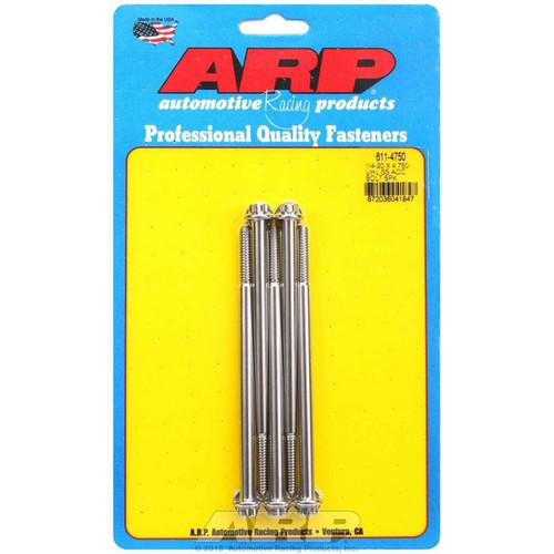 ARP 611-4750 Bolts, 1/4-20 in. 12-Point, Stainless Steel, Thread Direction, Set of 5