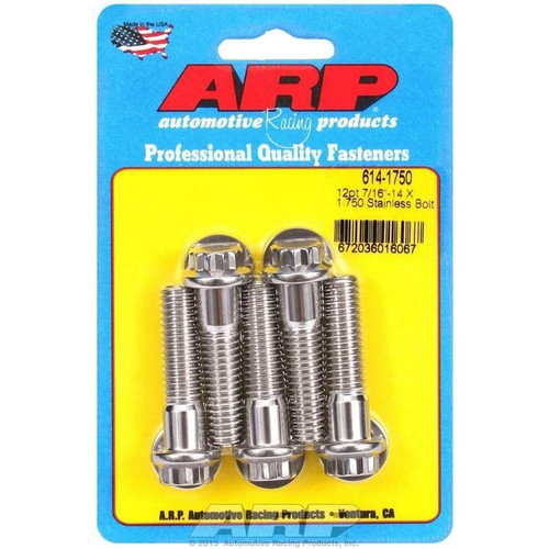 ARP 614-1750 Bolts, 7/16 -14 in. 12-Point, Stainless Steel, RH Thread, Set of 5