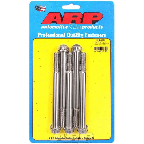 ARP 614-5000 Bolts, 7/16 -14 in. 12-Point, Stainless Steel, RH Thread, Set of 5