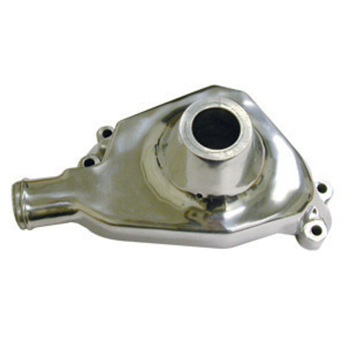 Racing Power Co-Packaged R6916C Water Pump, Mechanical, 5/8 in Pilot, Short Design, Aluminum, Chrome, Small Block Chevy, Each