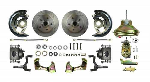 Right Stuff Detailing AFXDC06C Brake System, Power Disc Conversion, Front, 1 Piston Caliper, 11.00 in Rotors, Offset Hat, Iron, Natural, GM A-Body 1967-72, Kit