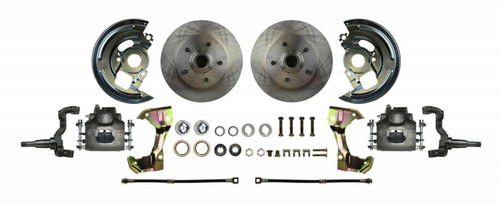 Right Stuff Detailing AFXWK02C Brake System, Disc Conversion, Front, 1 Piston Caliper, 11.00 in Rotors, Offset Hat, Iron, Natural, GM F-Body 1967-69, Kit