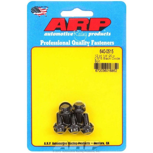 ARP 640-0515 Bolts, 1/4-20 in. 12-Point, Chromoly, Black, RH Thread, Set of 5