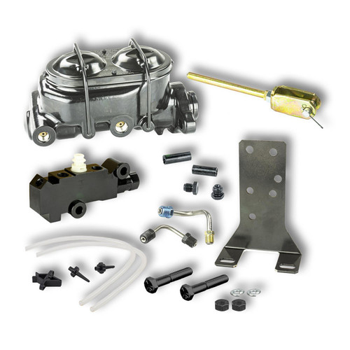Right Stuff Detailing B1872 Master Cylinder, Disc / Disc, Integral Reservoir, Proportioning Valve Included, OE Cover, GM X-Body 1962-68, Kit