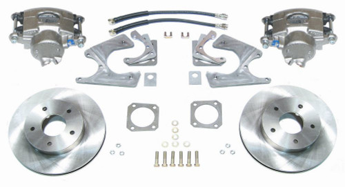 Right Stuff Detailing TRD4706 Brake System, Disc Conversion, Rear, 1 Piston Caliper, 11.000 in Rotor, Offset Hat, Iron, Natural, GM 10-Bolt / 12-Bolt, Kit