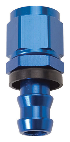 Russell 624000 Fitting, Hose End, Twist-Lok, Straight, 4 AN Hose Barb to 4 AN Female, Aluminum, Blue Anodized, Each