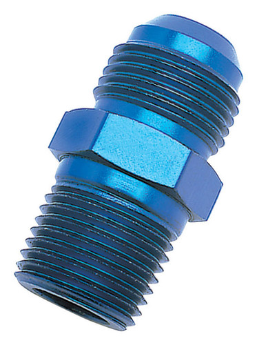 Russell 660500 Fitting, Adapter, Straight, 10 AN Male to 1/2 in NPT Male, Aluminum, Blue Anodized, Each