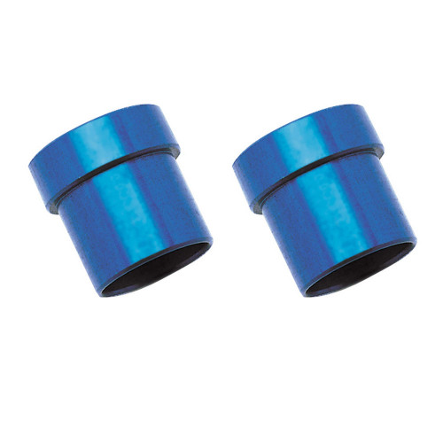 Russell 660650 Fitting, Tube Sleeve, 6 AN, 3/8 in Tube, Aluminum, Blue Anodized, Pair