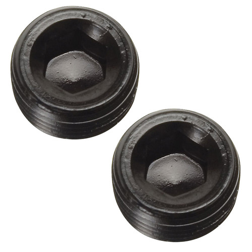 Russell 662043 Fitting, Plug, 1/4 in NPT, Allen Head, Aluminum, Black Anodized, Pair