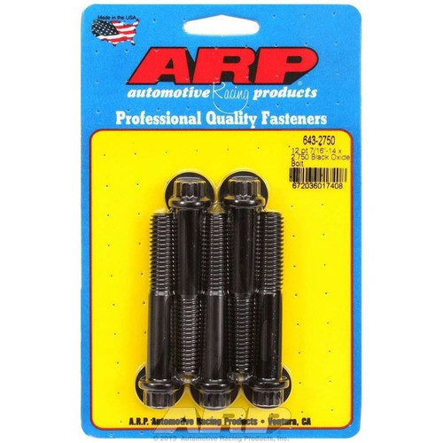 ARP 643-2750 Bolts, 7/16-14 in. 12-Point, Chromoly, Black, RH Thread, Set of 5