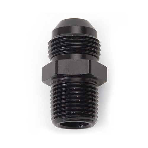 Russell 670153 Fitting, Adapter, Straight, 6 AN Male to 1/2 in NPT Male, Aluminum, Black Anodized, Each