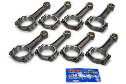 Scat Enterprises 2-ICR6000A Connecting Rod, Pro Stock, I Beam, 6.000 in Long, Bushed, 3/8 in Cap Screws, Forged Steel, Small Block Chevy, Set of 8