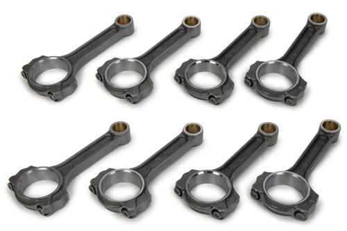 Scat Enterprises 2-ICR6125-2000-7/16 Connecting Rod, Pro Series, I Beam, 6.125 in Long, Bushed, 7/16 in Cap Screws, ARP8740, Forged Steel, Small Block Chevy, Set of 8