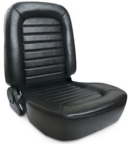 Scat Enterprises 80-1550-51R Seat, Classic Lowback 1550 Series, Passenger Side, Sliders, Reclining, Vinyl, Black, Each