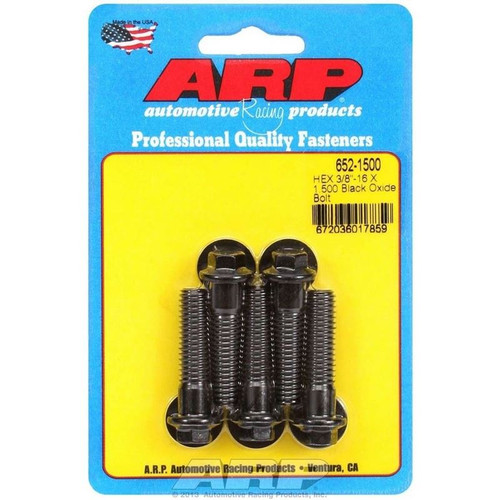 ARP 652-1500 Bolts, 3/8-16 in. Hex, Chromoly, Black, RH Thread, Set of 5