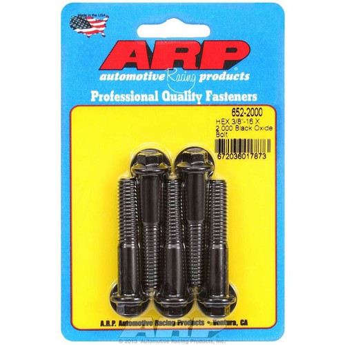 ARP 652-2000 Bolts, 3/8-16 in. Hex, Chromoly, Black, RH Thread, Set of 5