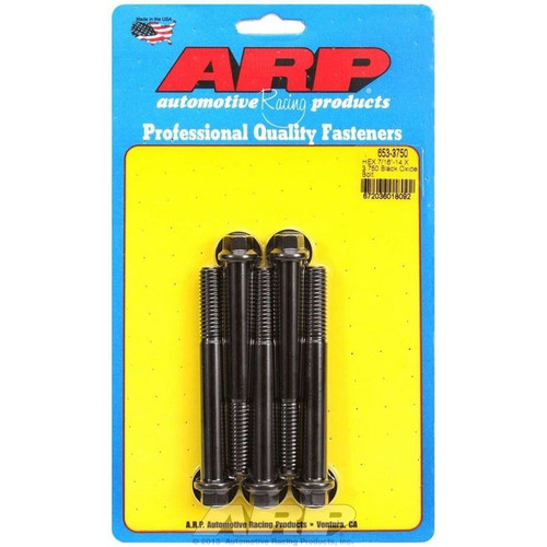 ARP 653-3750 Bolts, 7/16-14 in. Hex, Chromoly, Black, RH Thread, Set of 5