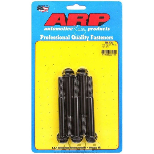 ARP 655-3750 Bolts, 7/16-14 in. Hex, Chromoly, Black, RH Thread, Set of 5