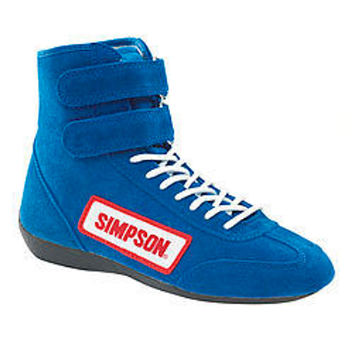 Simpson Safety 28100BL Driving Shoe, High-Top, SFI 3.3/5, Suede Outer, Nomex Inner, Blue, Size 10, Pair