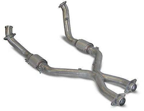 Slp Performance M31538 Intermediate Pipes, PowerFlo-X Crossover, 2-1/2 in Diameter, Catted, Stainless, Natural, GT, Ford Mustang 2005-09, Kit